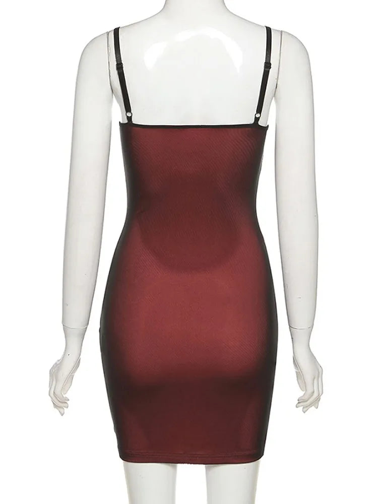 Mesh Halter Bodycon Mini Dress With Double Layer