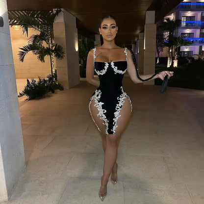 Velvet Mermaid Mini Evening  Dresses Luxury Crystal Beaded Sweetheart Sheer Mesh Birthday Party Gown customsized